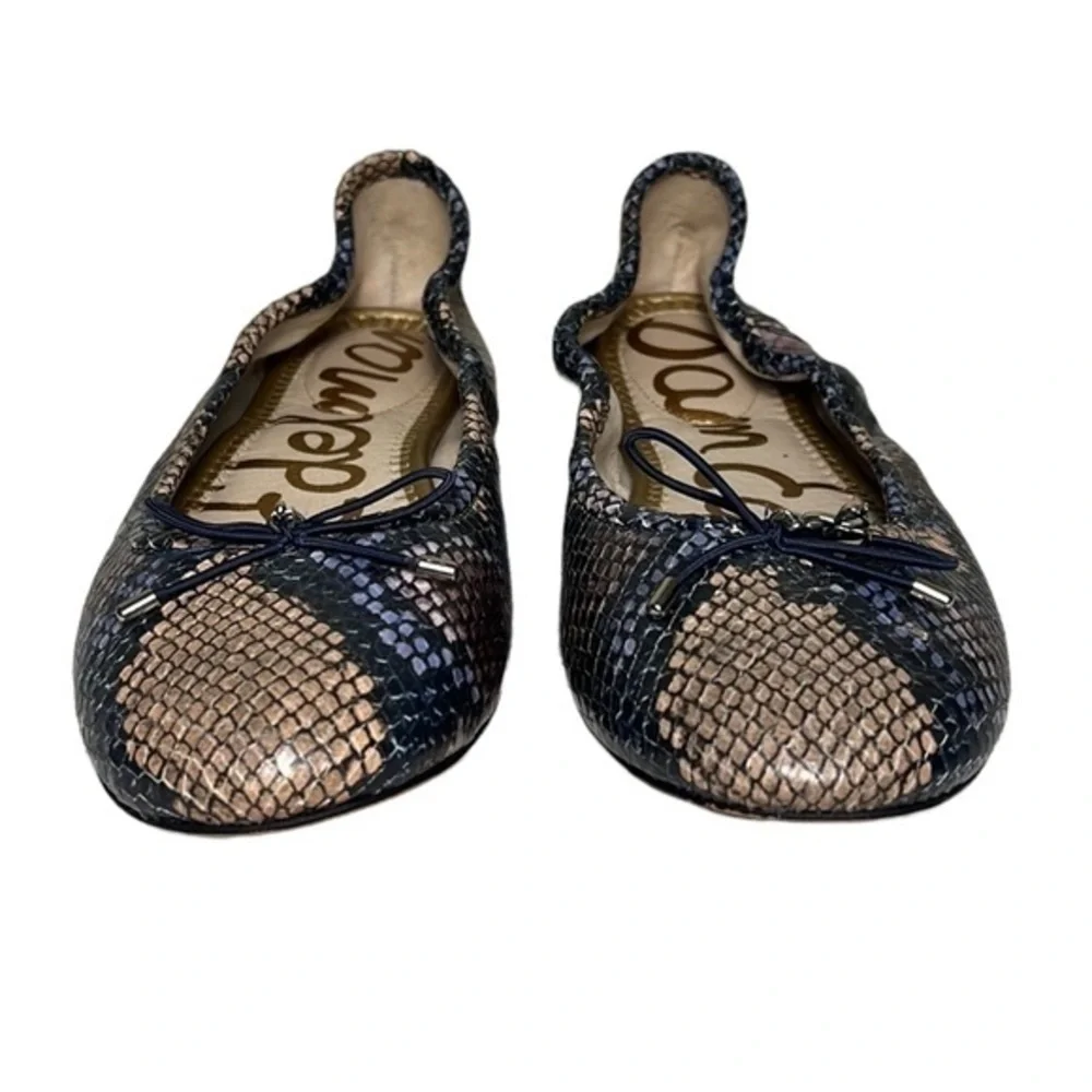 Sam Edelman Felicia Flat Smokey Blue Snake size 6 1/2